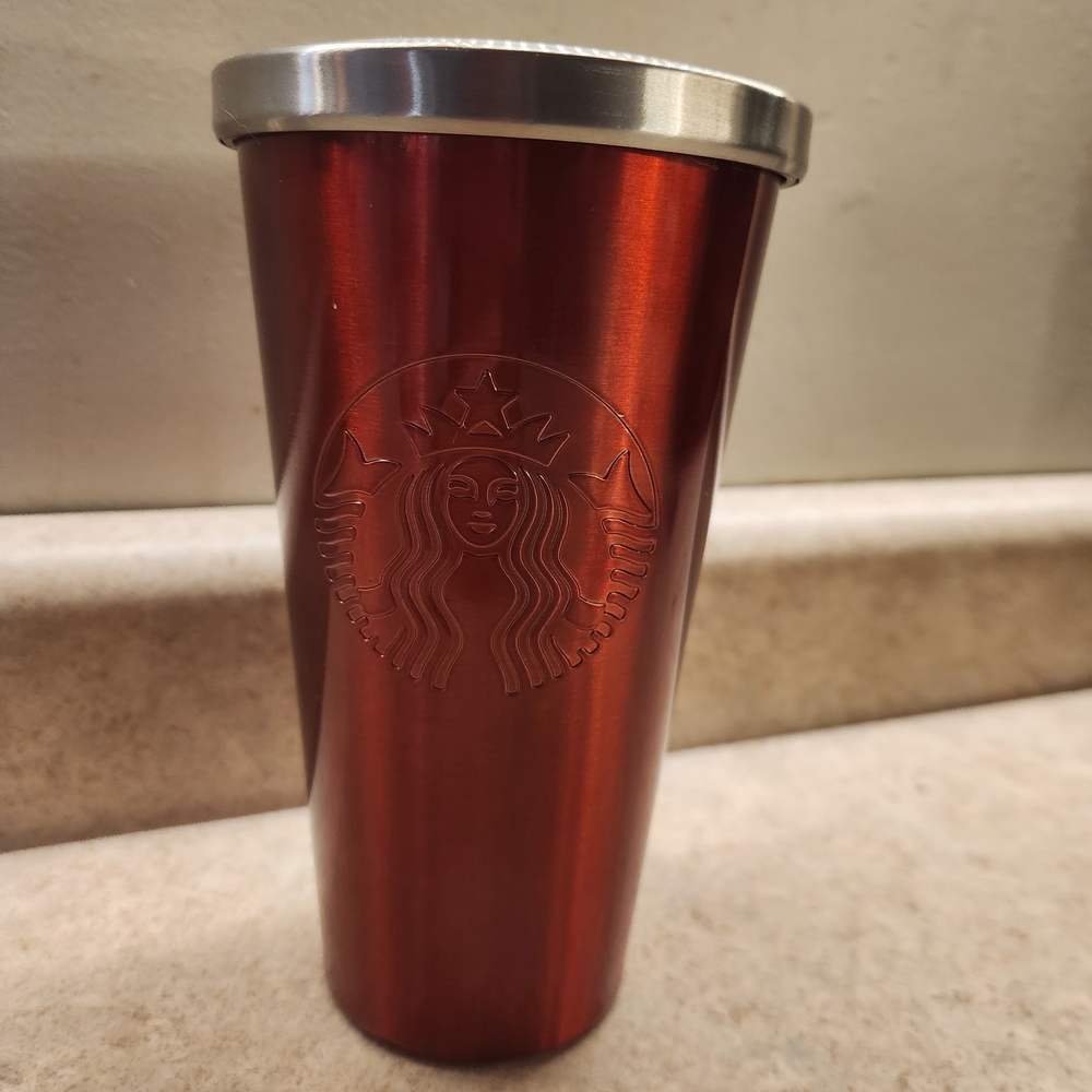 Starbucks 2014 Red Stainless Steel Tumbler No Straw